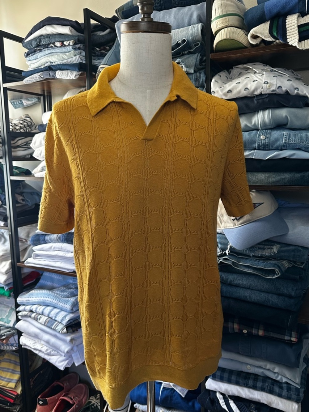 Abercrombie & Fitch Men's Short-Sleeve Knit Polo - Mustard